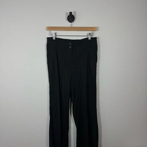 Maeve Anthropologie The Naomi Linen Wide-Leg Flare Pants in Black Size 6 - Picture 9 of 15
